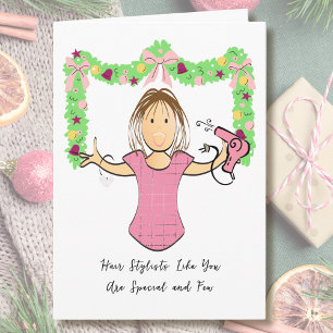 Beautician Cartoon Funny Thank You from Customer Card