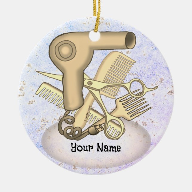 Beautician  ceramic ornament (Front)