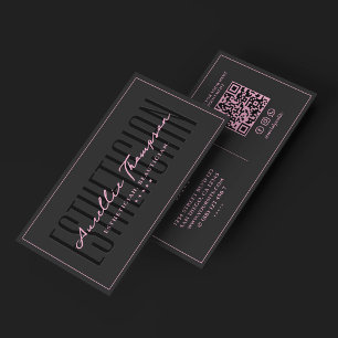 Beautician Cosmetologist Pink Black Esthetician Business Card