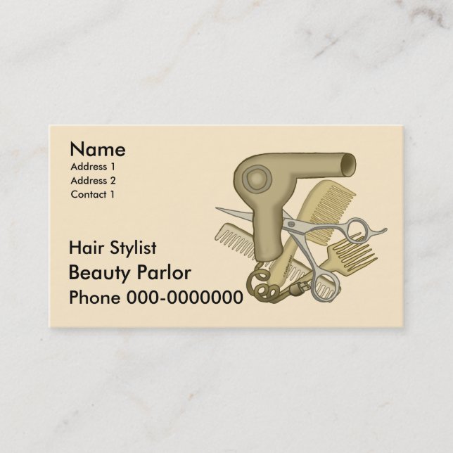 Beautician custom name business cards (Front)