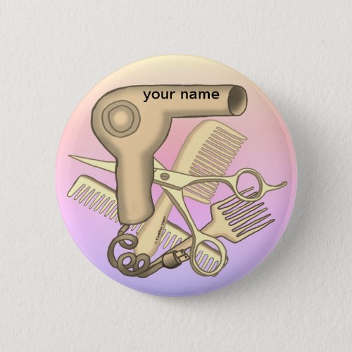 Beautician custom name  pin button