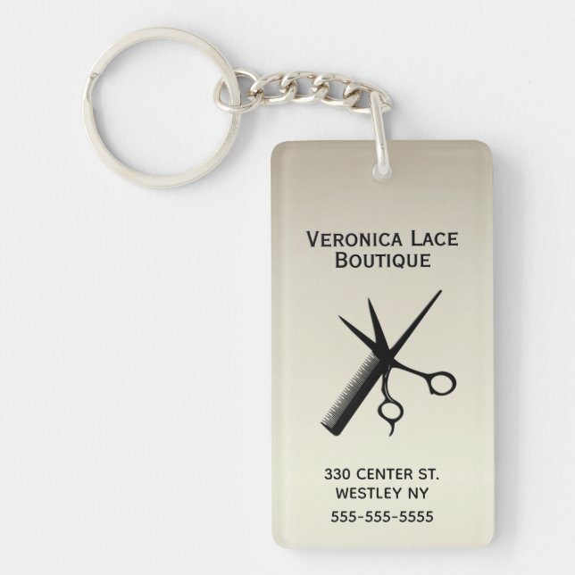 Beautician Design Antique Gold  Keychain (Front)