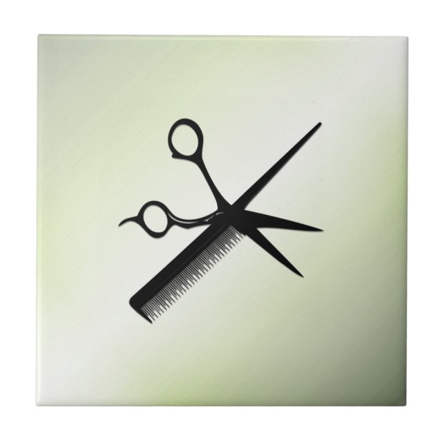 Beautician Design Apple Green Ceramic Tile (Front)