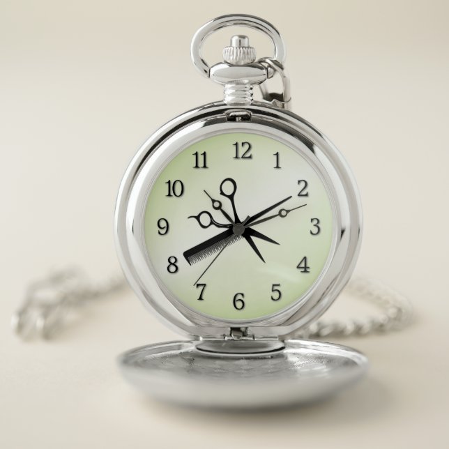 Beautician Design Apple Green Pocket Watch (Inside)