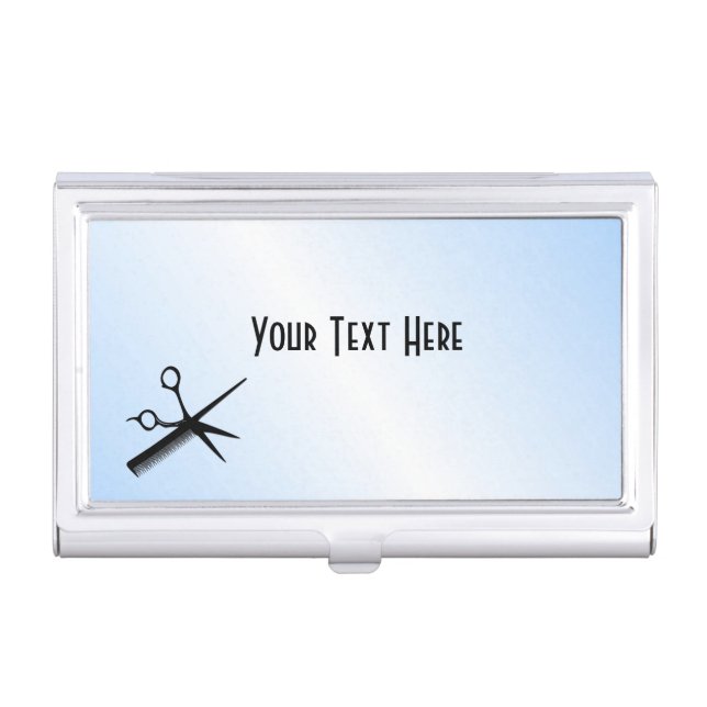 Beautician Design Blue Business Card Case (Front)
