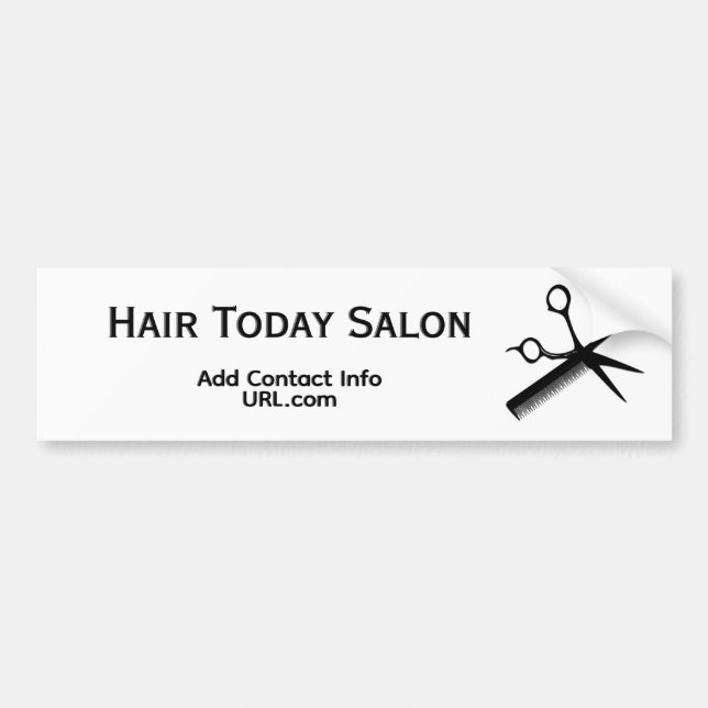 Beautician Design Business Name Contact Info Bumper Sticker (Front)