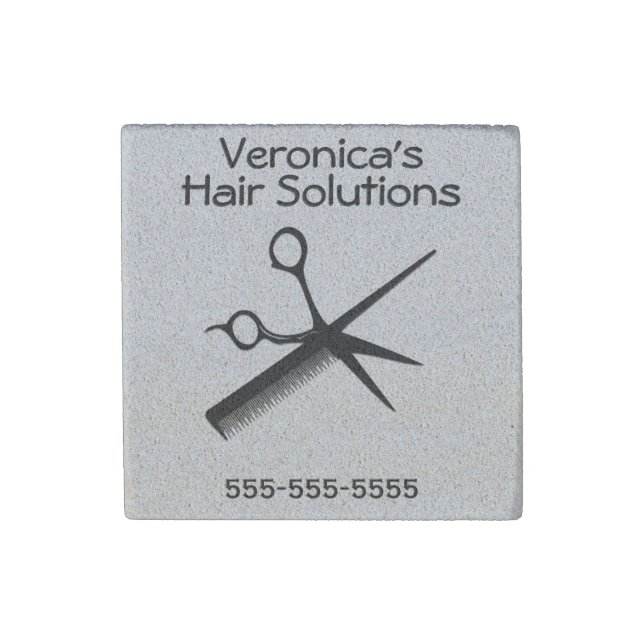 Beautician Design Business Salon Stone Magnet (Front)