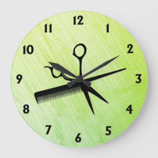 Beautician Design Green Large Clock