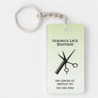 Beautician Design Light Green Keychain