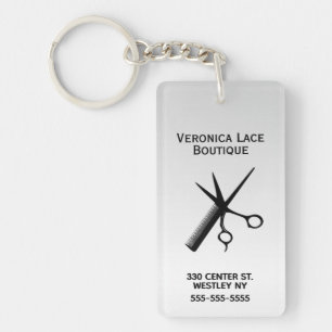 Beautician Design Light Silver Keychain