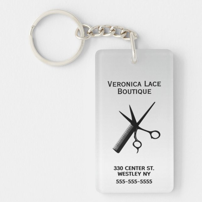 Beautician Design Light Silver Keychain (Front)