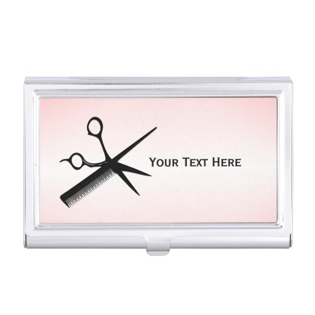 Beautician Design Pink Business Card Case (Front)