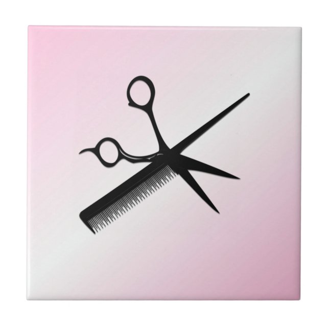 Beautician Design Pink Ceramic Tile (Front)