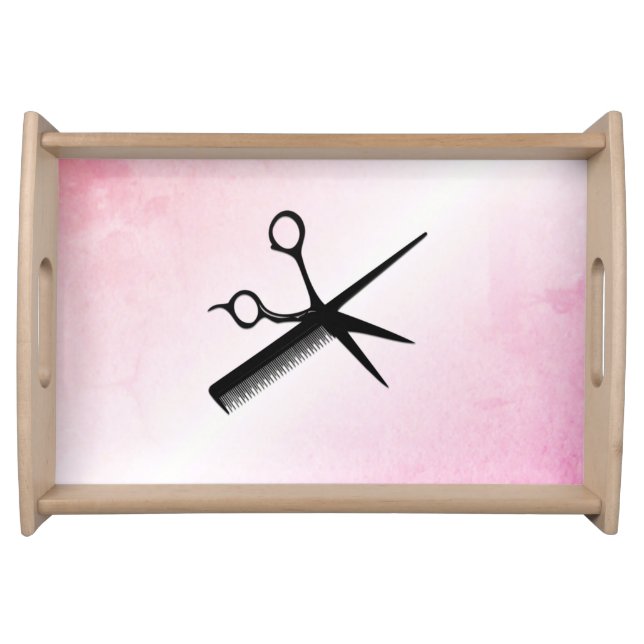 Beautician Design Pink Serving Tray (Front)