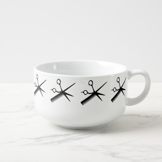Beautician Design Pink Soup Mug (Left)