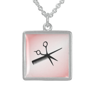 Beautician Design Pink Sterling Silver Necklace