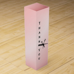 Beautician Design Pink Thank You Wine Box