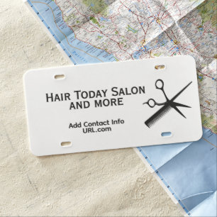 Beautician Design With Name and Contact Info License Plate