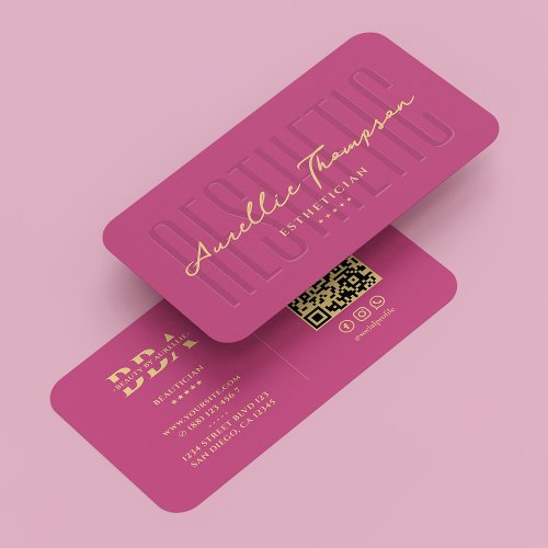 Beautician Esthetician Aesthetic Pink Modern Business Card