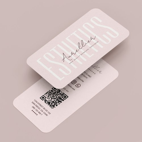 Beautician Esthetician Elegant Pink Aesthetic  Business Card