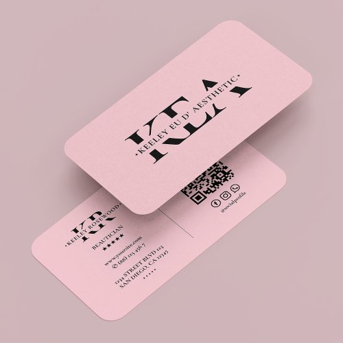 Beautician Esthetician Pink Pastel Modern Business Card