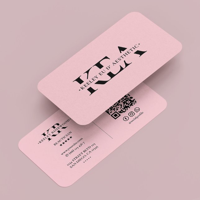 Beautician Esthetician Pink Pastel Modern Business Card (Beautician Esthetician Pink Pastel Modern Business Card
)