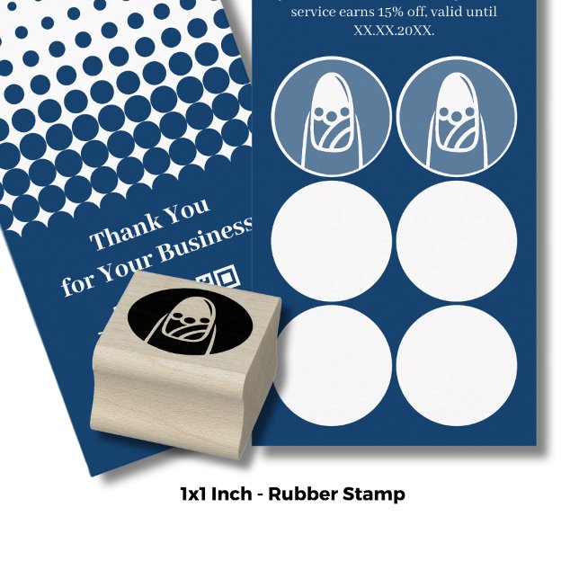 Beautician Finger Nail – 1" Inch Loyalty Card Rubber Stamp (Beautician Finger Nail – 1" Inch Loyalty Card Rubber Stamp)