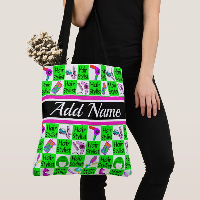 BEAUTICIAN, HAIR STYLIST AND HAIR DRESSER CUSTOM TOTE BAG (Close Up)