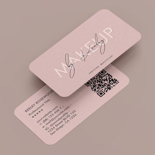 Beautician Lashes Makeup Artist Pink Aesthetic Business Card