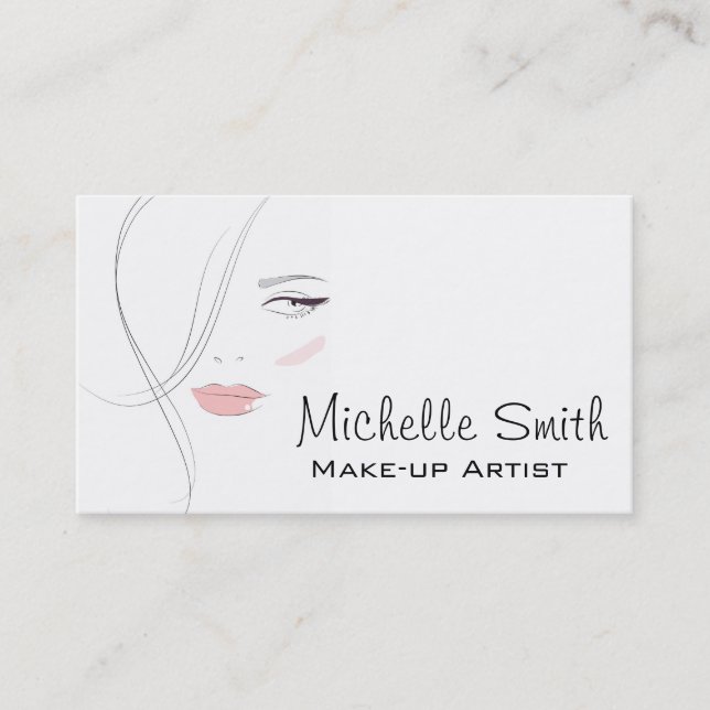 Beautician Modern Elegant Blush Pink Beauty Girl Business Card (Front)