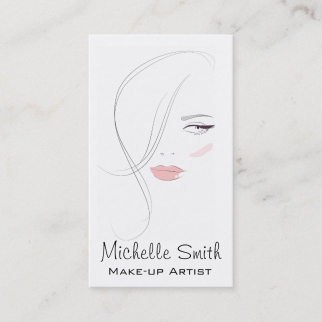 Beautician Modern Elegant Blush Pink Beauty Girl Business Card (Front)