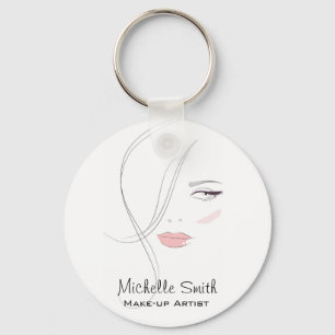 Beautician Modern Elegant Blush Pink Beauty Girl Keychain