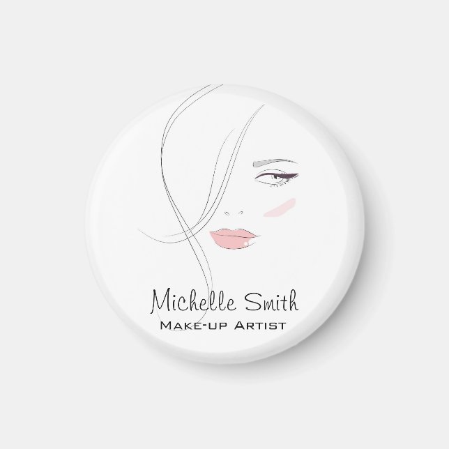 Beautician Modern Elegant Blush Pink Beauty Girl Magnet (Front)