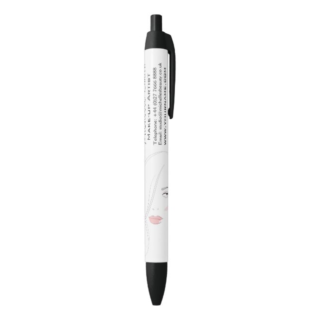 Beautician Modern Elegant Blush Pink Beauty Girl Pen (Bottom (Vertical))