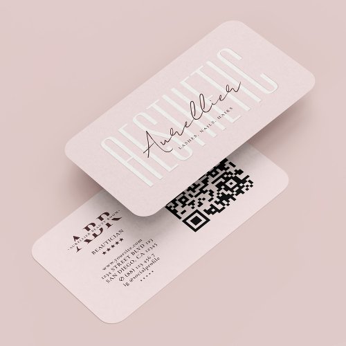 Beautician Monogram Cosmetologist Aesthetic Pink Business Card