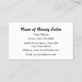 Beautician Pink and Black Girly Girl Hair Stylist Business Card (Back)