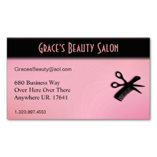 Beautician Pink Business Card Magnet