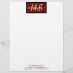 Beautician Stylist Interior Design Adaptable Letterhead