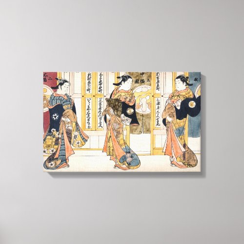 Beauties of the three capitals triptych canvas print