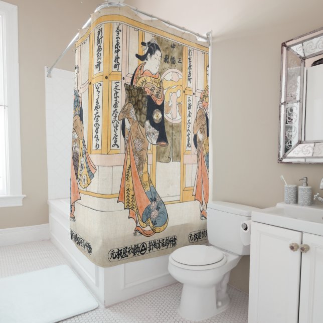 Beauties of the three capitals triptych shower curtain (In Situ)