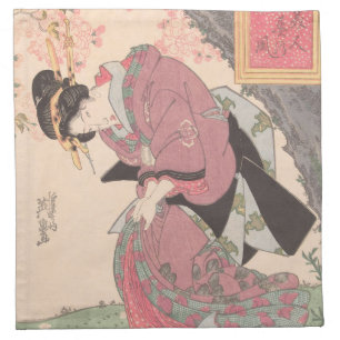 Beauties under Cherry Blossoms Vintage Ukiyo-e Cloth Napkin