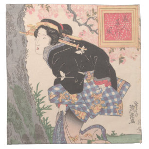 Beauties under Cherry Blossoms Vintage Ukiyo-e Cloth Napkin