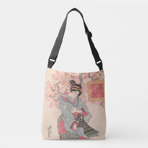 Beauties under Cherry Blossoms Vintage Ukiyo_e Crossbody Bag