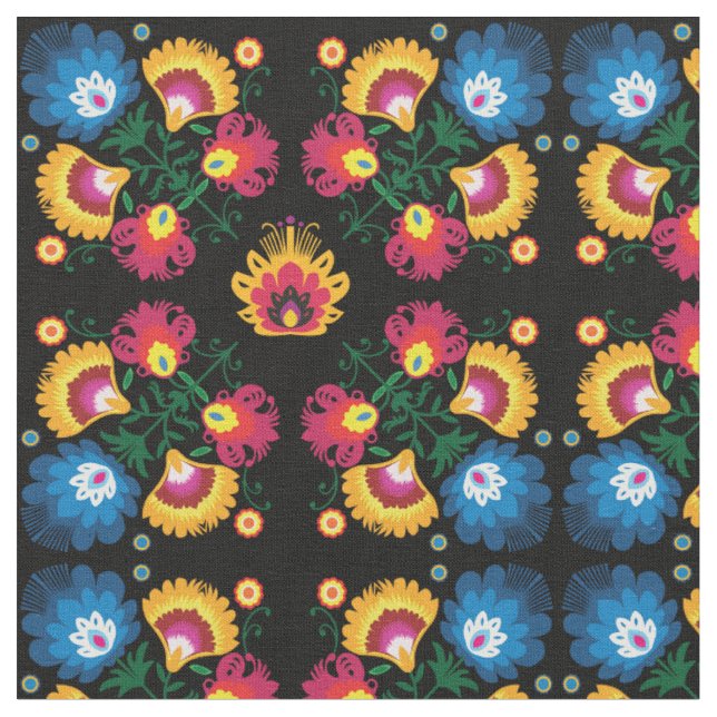 Beautifiul folklore inspired pattern. fabric (Close Up)
