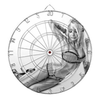 Beautiflul tattooed Suicidegirl Dartboard With Darts