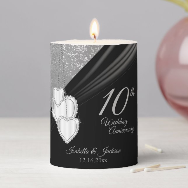 Beautiful 00th Birthday / Anniversary  Pillar Candle (In Situ)