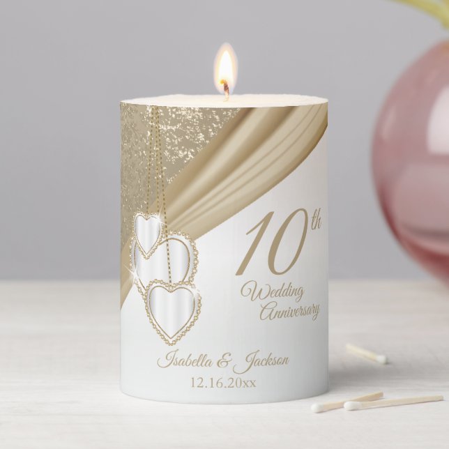 Beautiful 00th Wedding Anniversary Pillar Candle (In Situ)