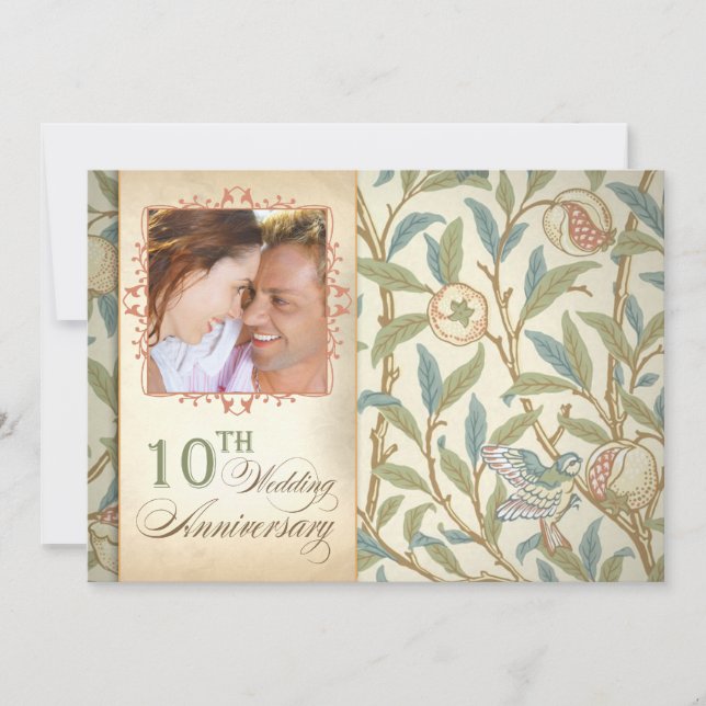 beautiful 10th anniversary photo invitations (Front)