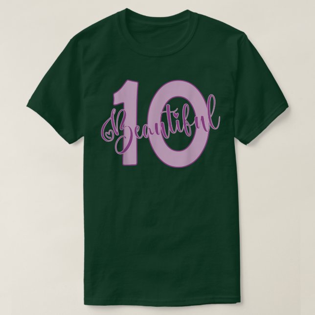 Beautiful 10th Birthday Apparel For Girl 10 Years  T-Shirt (Design Front)