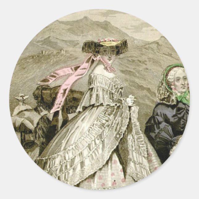 Beautiful 1859 Fashions Classic Round Sticker (Front)